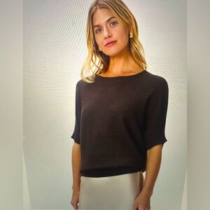 Quince Women's Dark Brown Cotton Cashmere Dolman Sweater